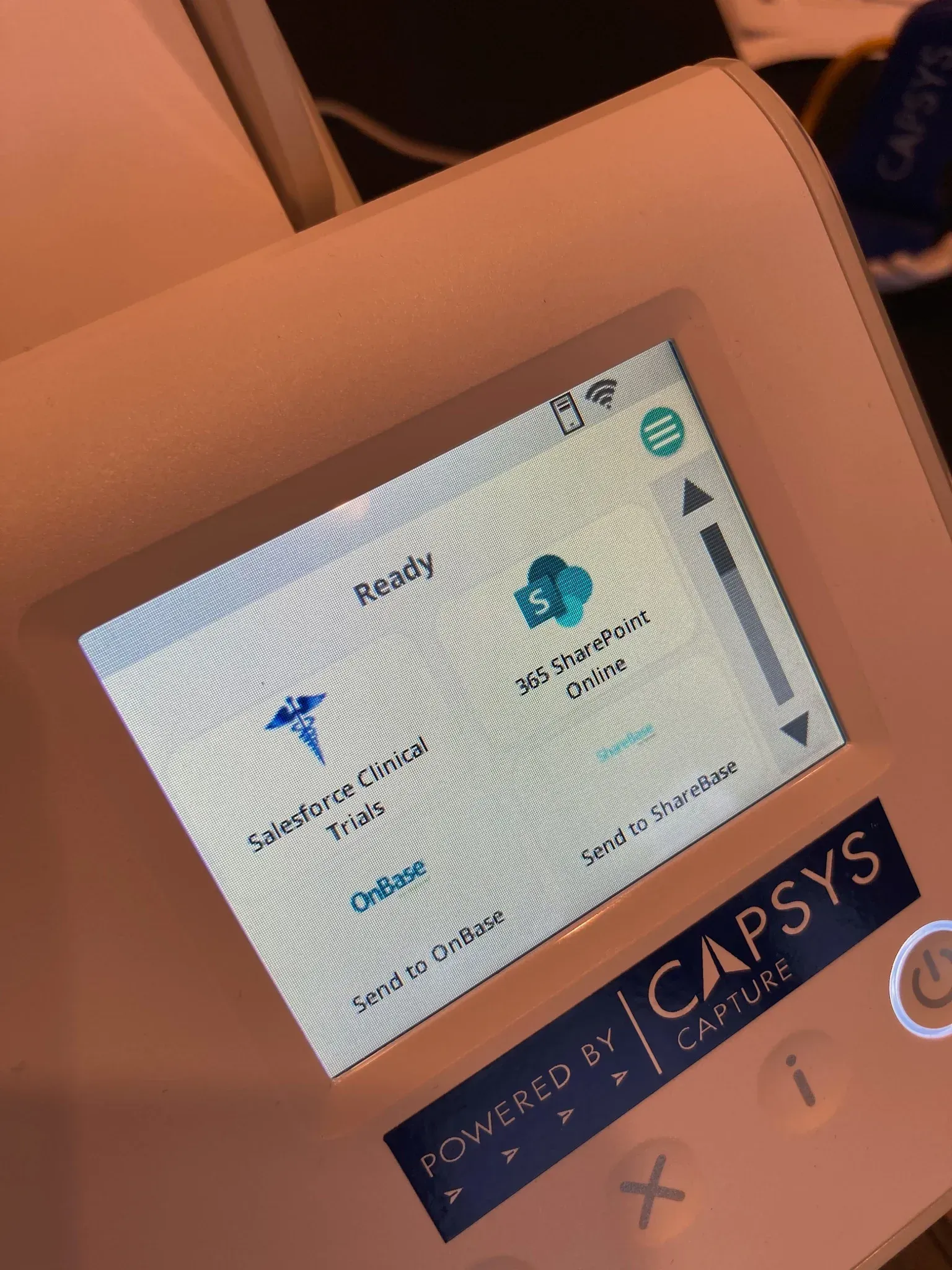 screenshot of IoT Smart Connected Scanning integrated with Retarus Global Cloud faxing services