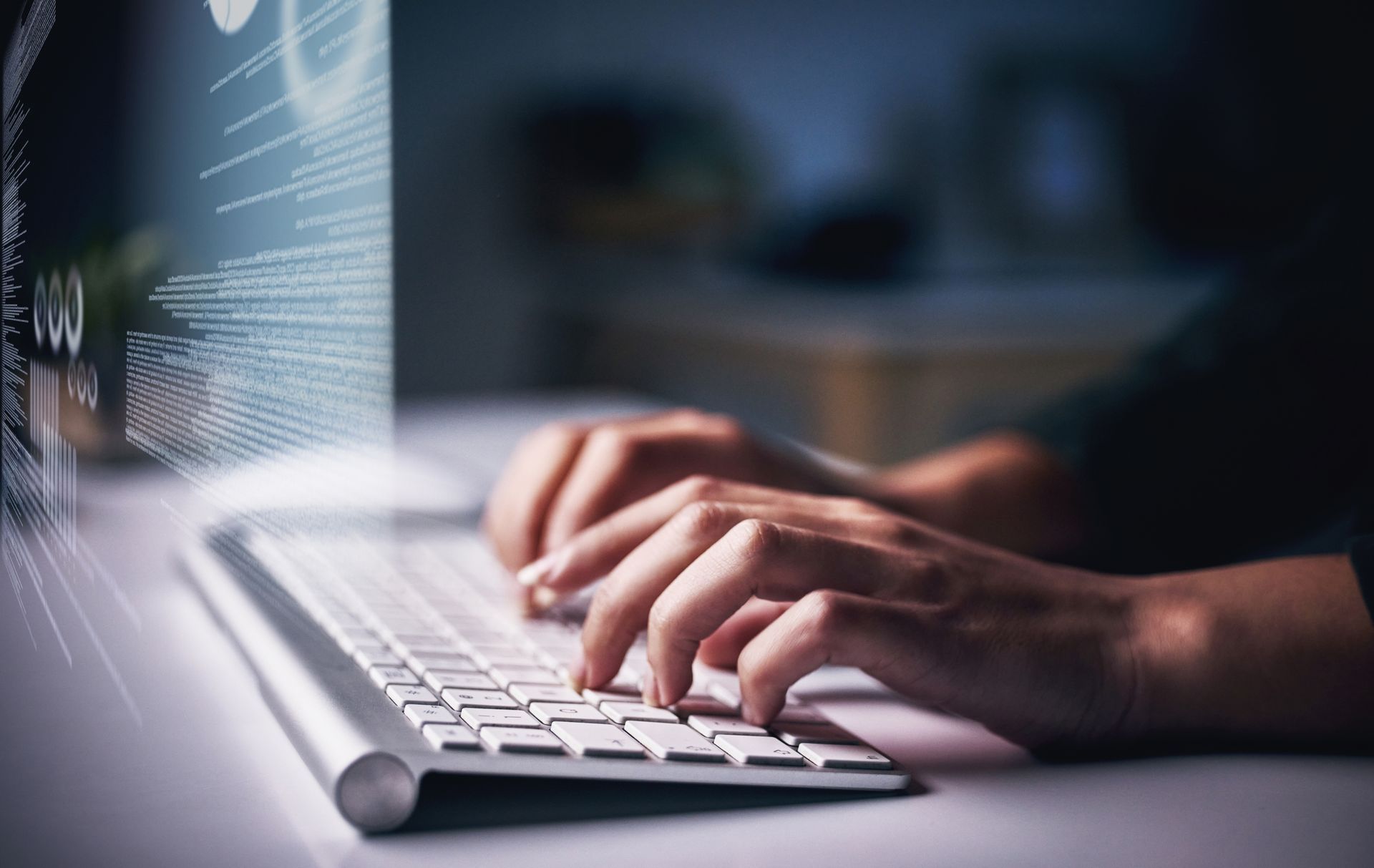 picture of woman using her keyboard