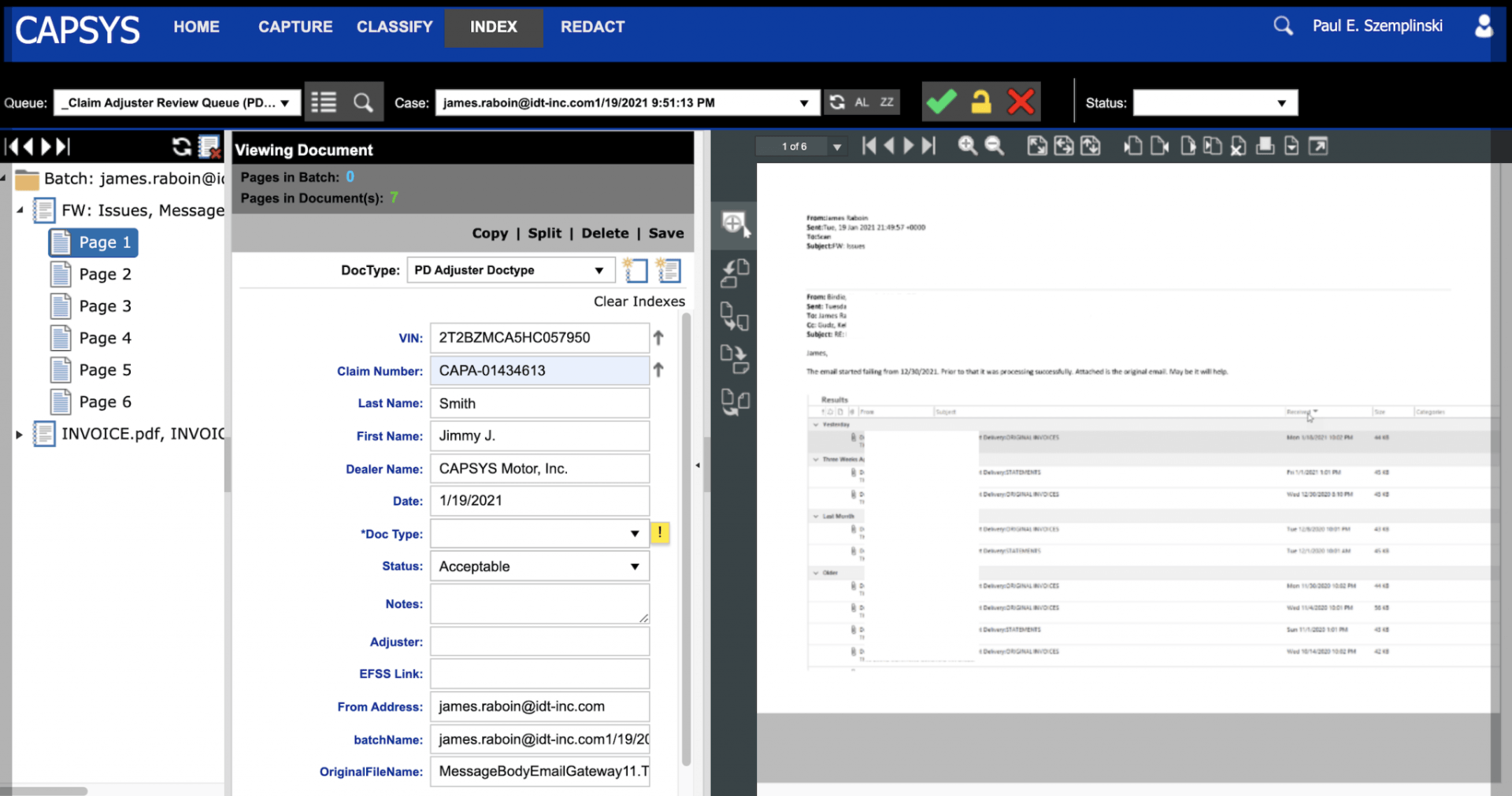 A computer screen is open to a page that says capsys on it