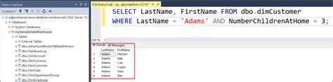 A computer screen shows a program that says select lastname firstname