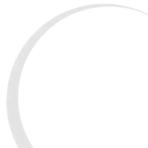 White background with a pale gray curved arc along the left edge.