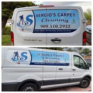 Cleaning Service Template Two pictures of a sergio 's carpet cleaning van