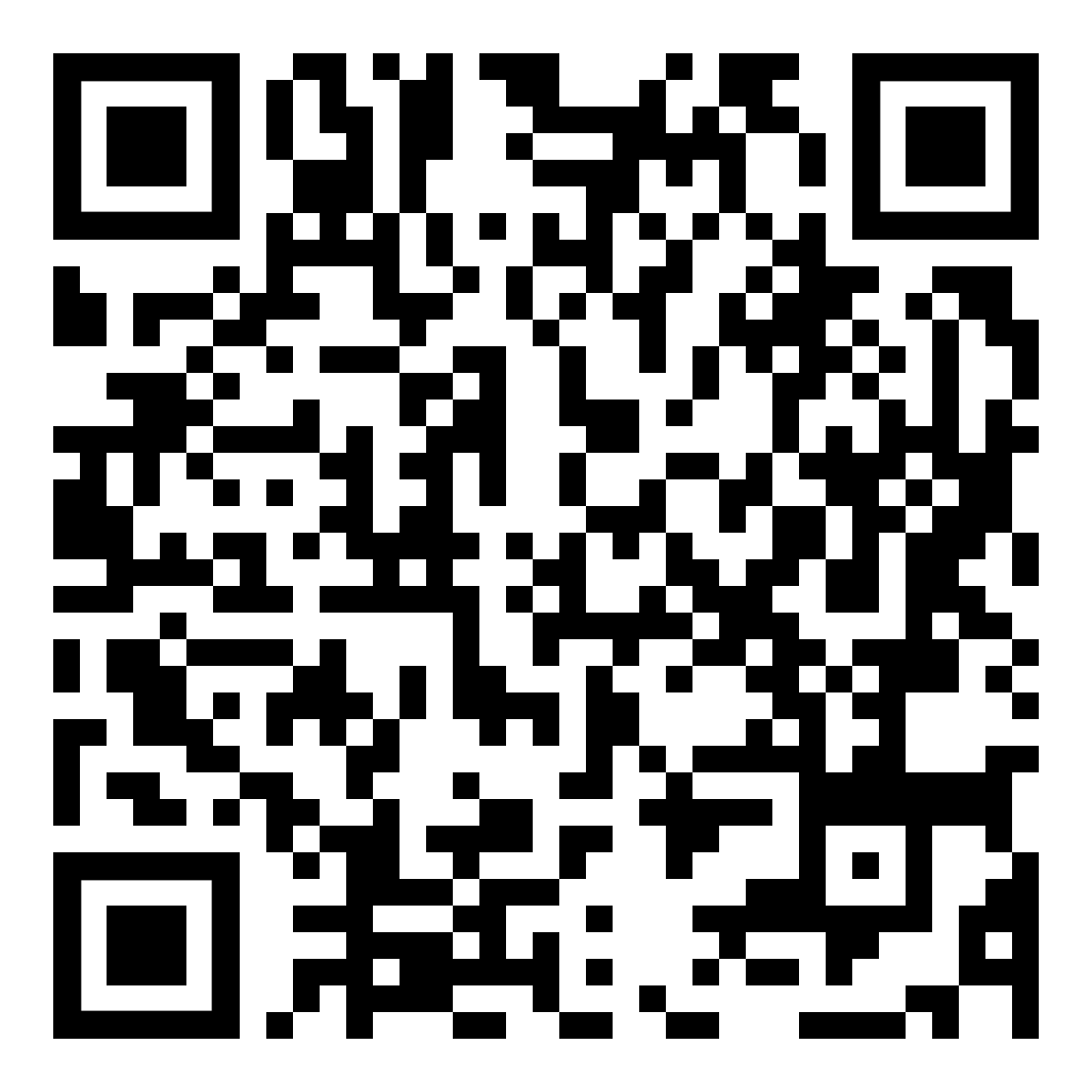 QR code with a pattern of black and white squares.