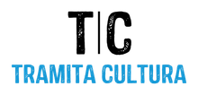 Se muestra un logotipo de tic tramita cultura sobre un fondo blanco.