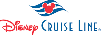 Disney Cruise Line logo. The logo features a red "Disney" text on the left, with the "Cruise Line" text in blue on the right. Above the text is the iconic Mickey Mouse silhouette inside the logo.