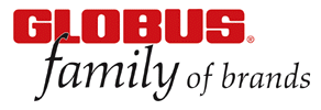 Logo for Globus Family of Brands: "GLOBUS" in red above "family of brands" in black.