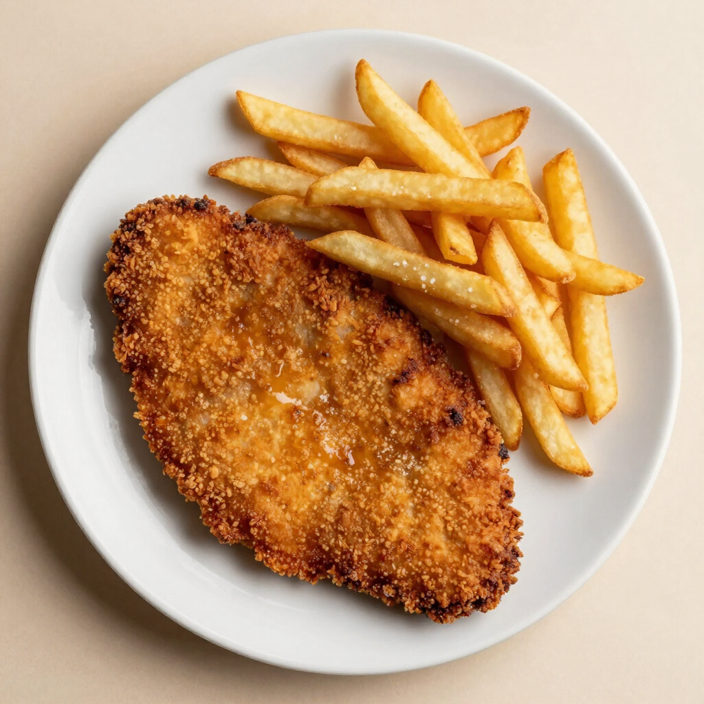 Milanesa de carne con guarnición