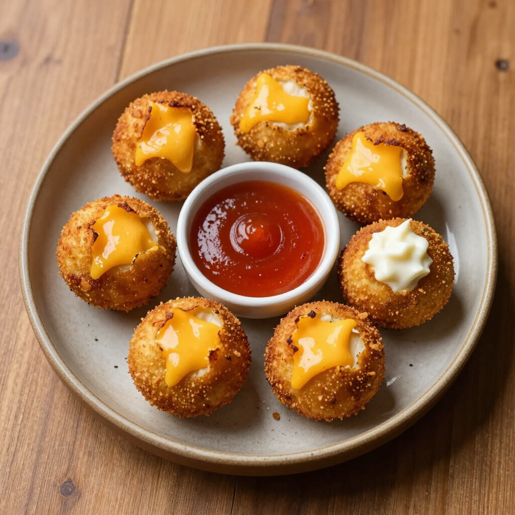 Bombas de mandioca rellenas de queso