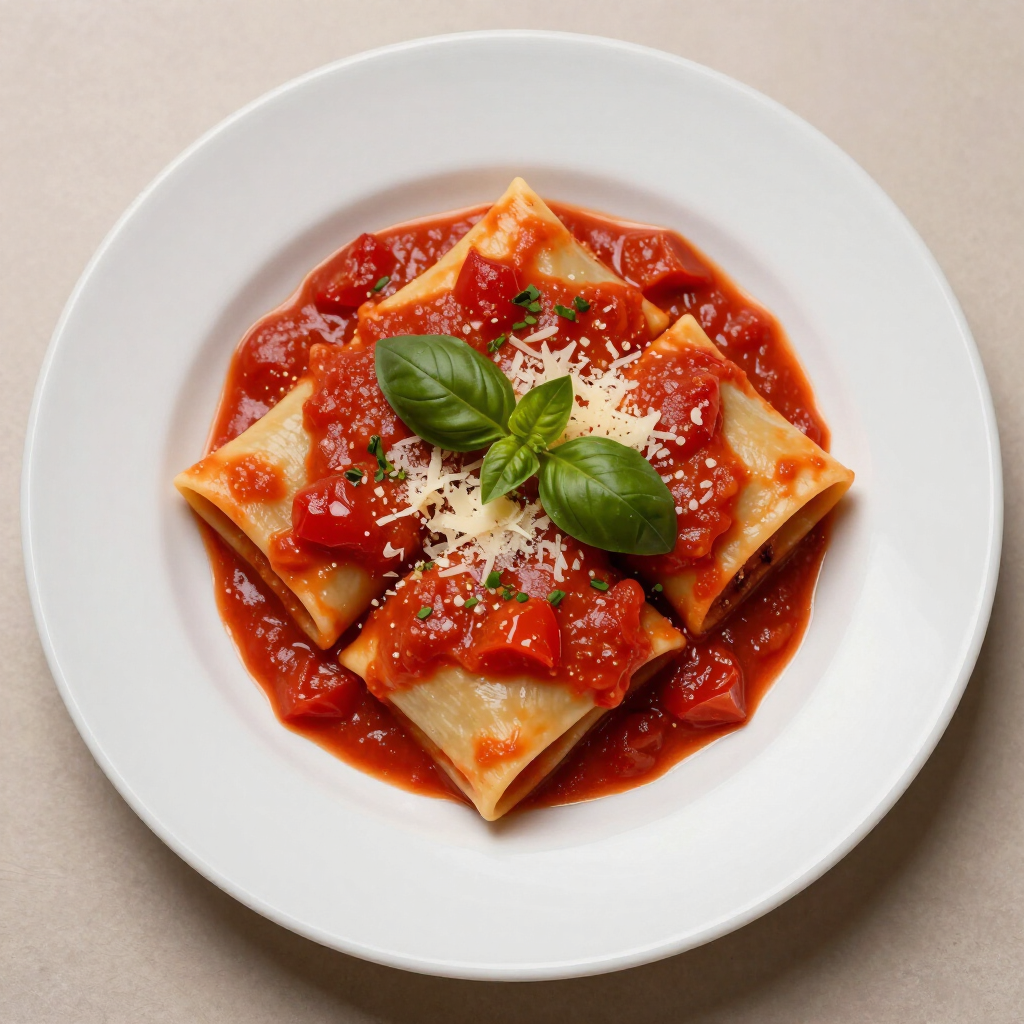 Canelones con salsa de tomates frescos