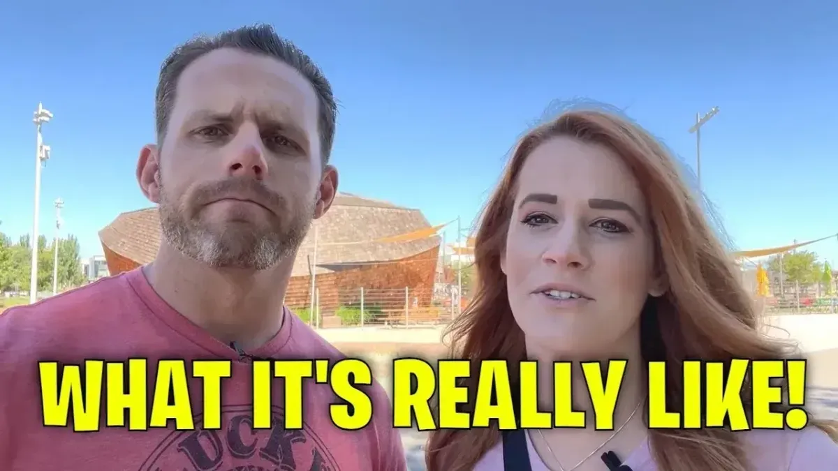 Two people outdoors in daylight with bold yellow text reading “WHAT IT’S REALLY LIKE!”