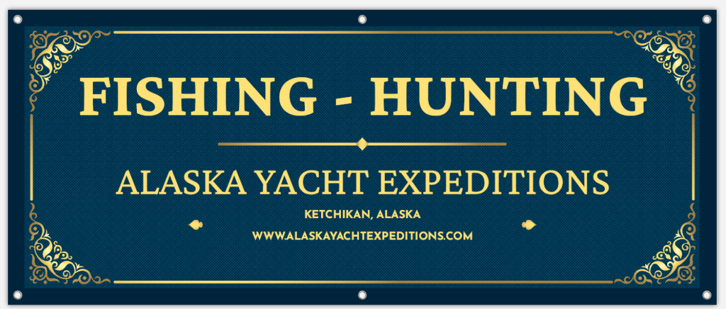 Logo: Yacht sailing in front of mountains, with 