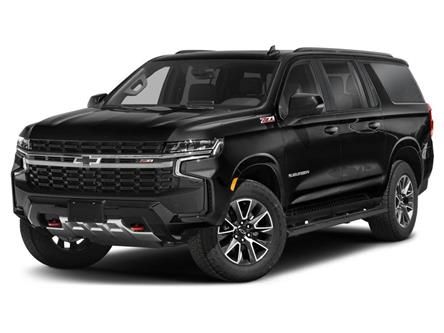 A black Chevrolet Suburban Z71 SUV shown from a front three-quarter angle against a white background.