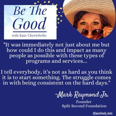 A poster that says be the good with kate cherichella