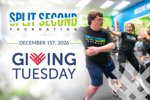 GivingTuesday, December 1st, 2026: Split Second Foundation members working out together at the Split Second Fitness gym.