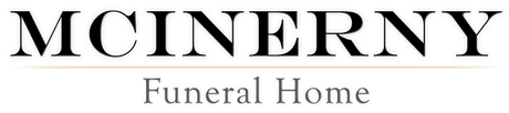 A logo for brooks funeral home with a laurel wreath.