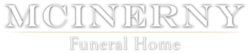 A logo for a funeral home called mcinerney funeral home.