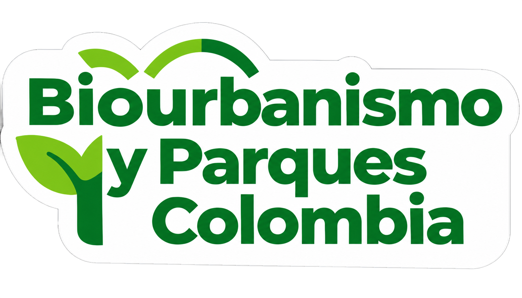 Logotipo de Brorubanismo y Parques Colombia en verde con icono de hoja y parque