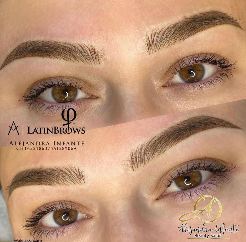 A close up of a woman 's eyes and eyebrows