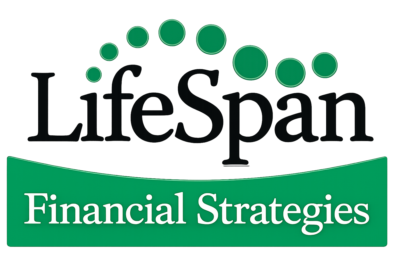 The lifespan financial strategies logo is green and white.