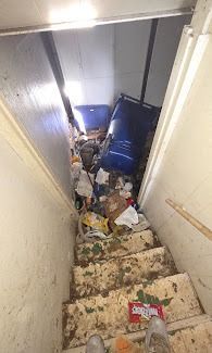 Basement cleanout before junk removal service St. Louis