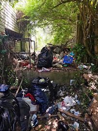 Alley cleanout with trash bags and debris removed in St. Louis