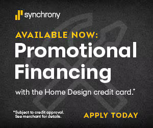 An advertisement for synchrony promotional financing with the home design credit card