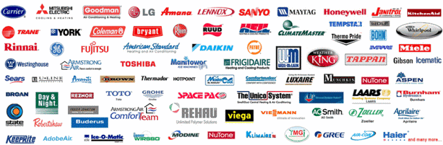 A bunch of different logos on a white background