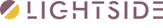 Logo for Lightside, featuring a circle graphic with purple and gold segments and the word