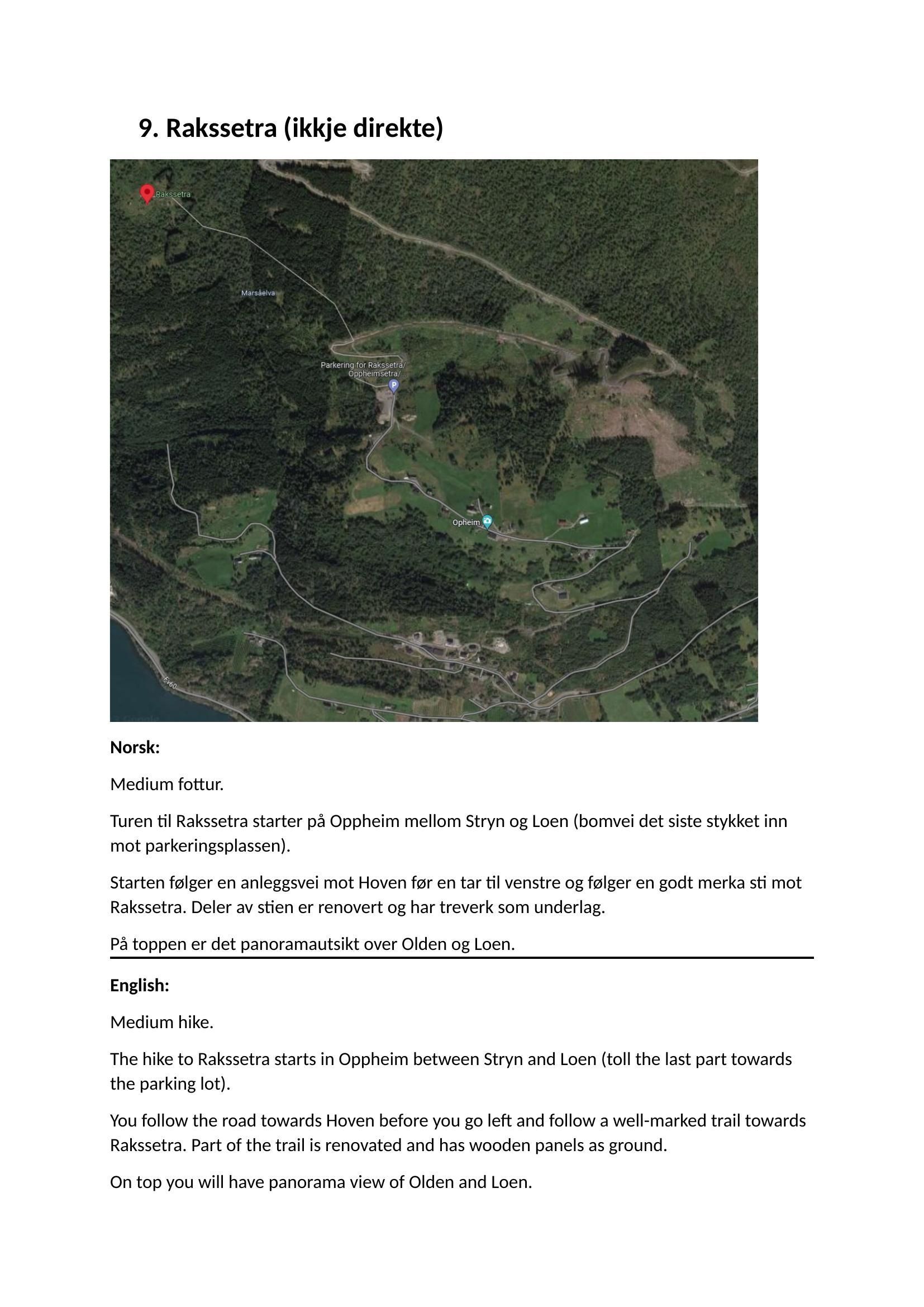 Satellittbilde av en grønn landsby i åssiden med veier og spredte bygninger