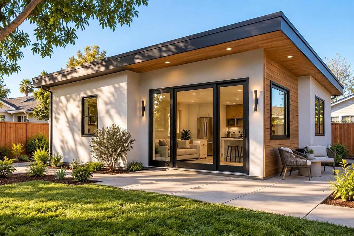 Modern detached ADU construction in Stockton