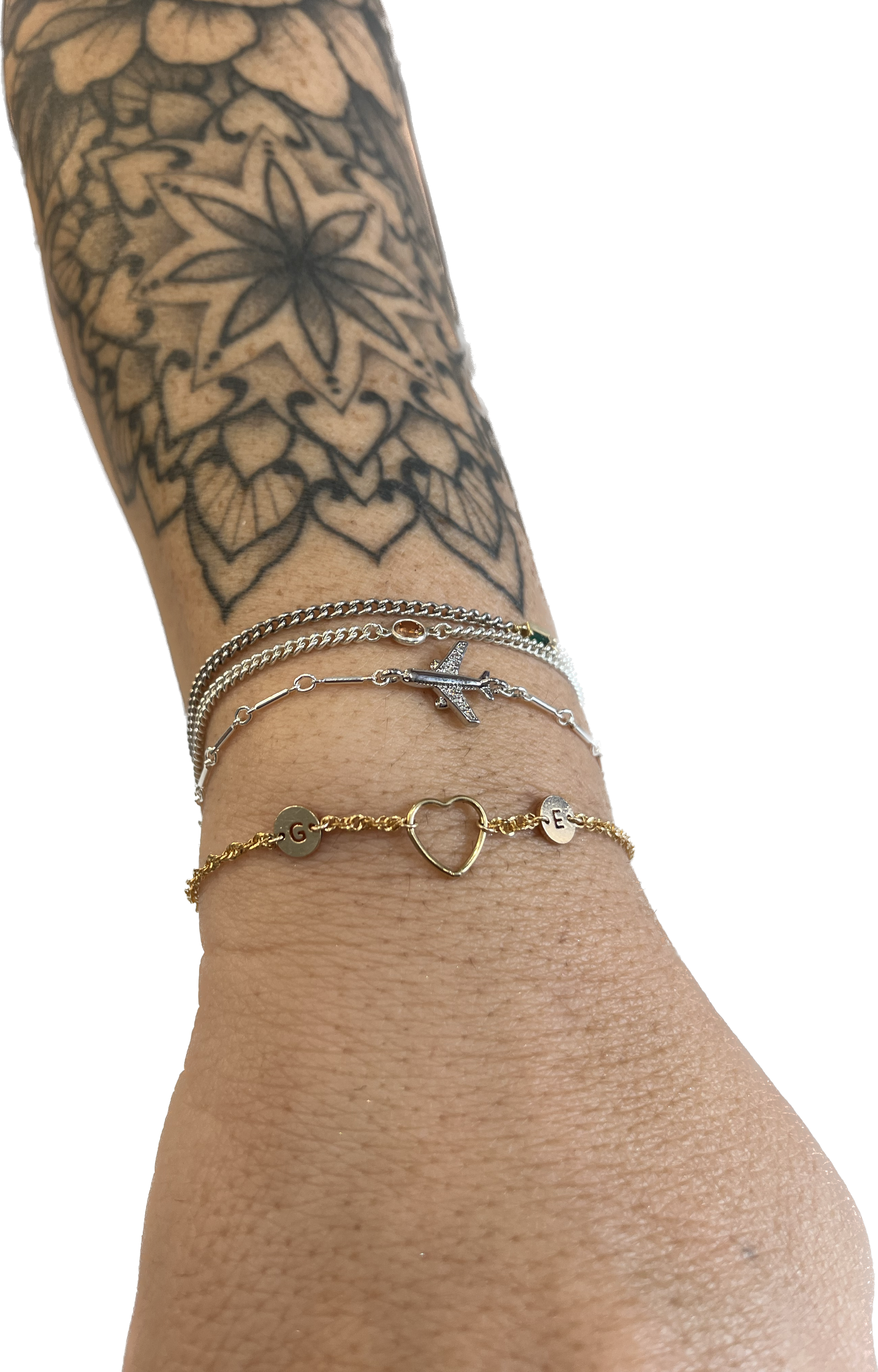 woman wearing gold bracelet