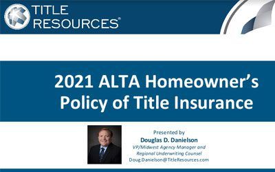 A blue sign that says `` 2021 alta homeowner 's policy of title insurance ''