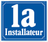 Ein blaues Schild mit der Aufschrift „1a Installateur“