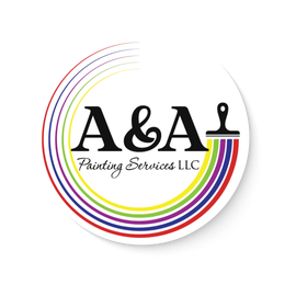 The logo for a & a painting services llc is a rainbow colored circle.