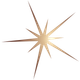 Gold starburst with long thin rays on a white background