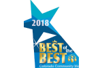 "Best of the Best" award logo: blue star with "2018" and gold text over a blue background.