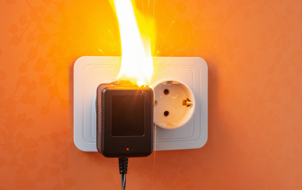 Electrical Outlet on fire 