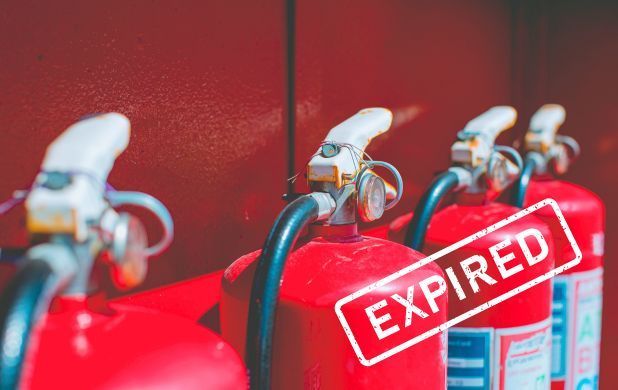 Close-up image of a fire extinguisher 