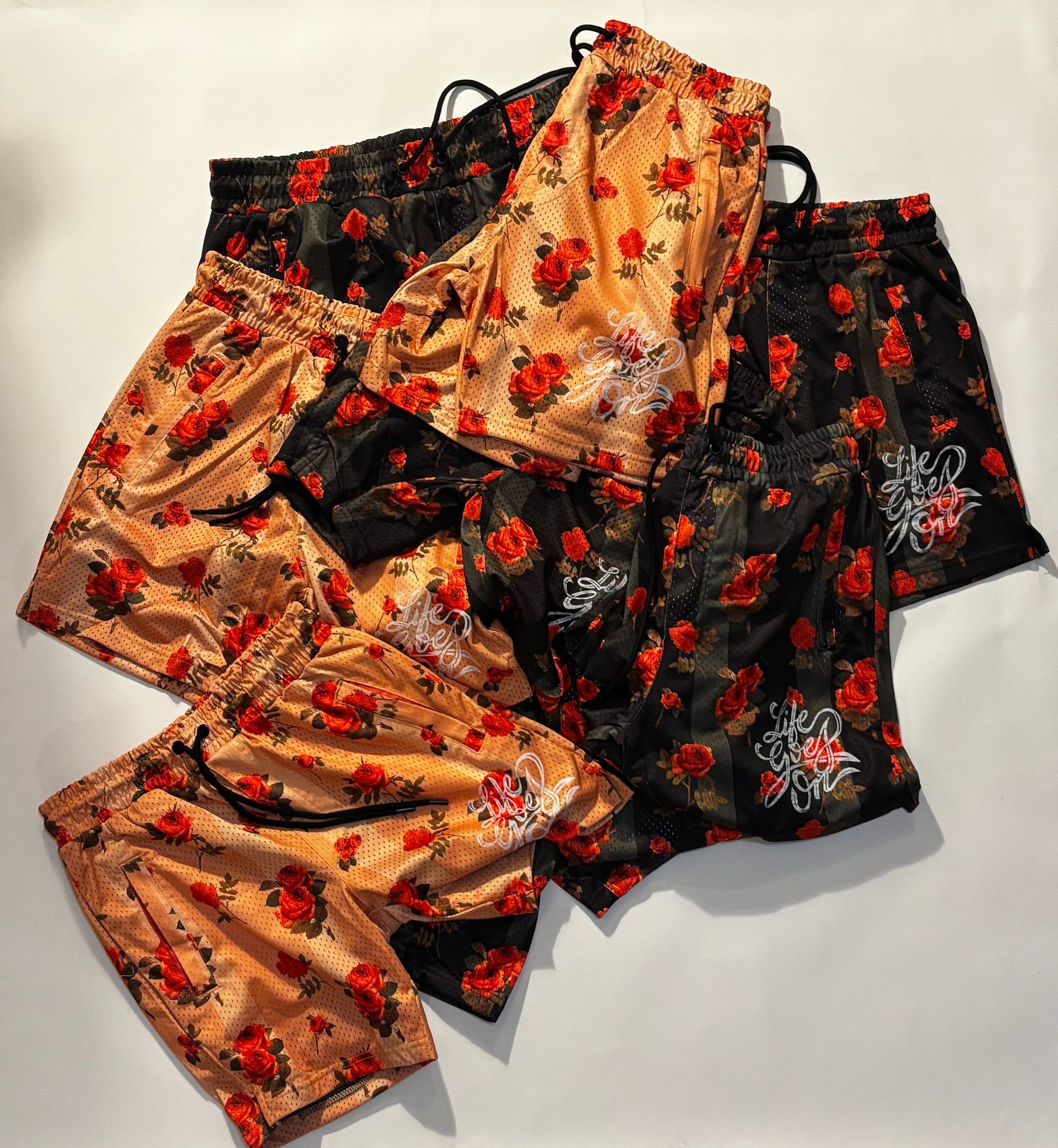 mesh floral LGO shorts