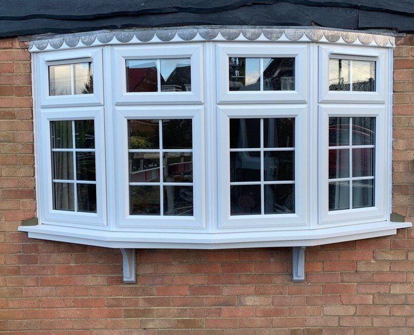 uPVC Flush Sash with Astragal Bar Fanlights