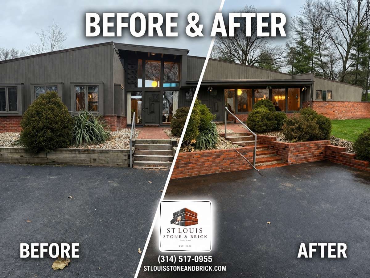 Home Entrance Porch Masonry Renovation in St. Louis