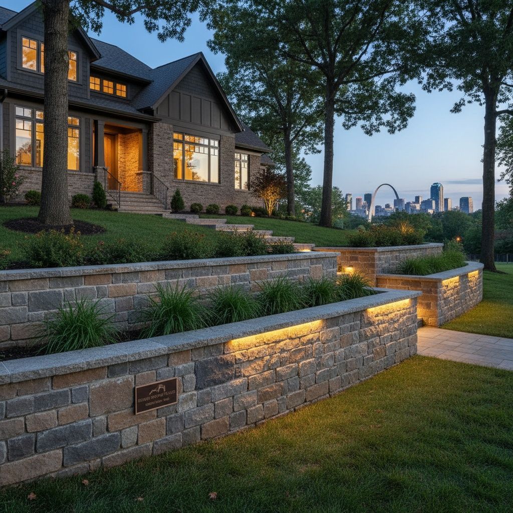 St. Louis homes: Our expertly crafted retaining walls prevent erosion, manage slopes, and add beauty