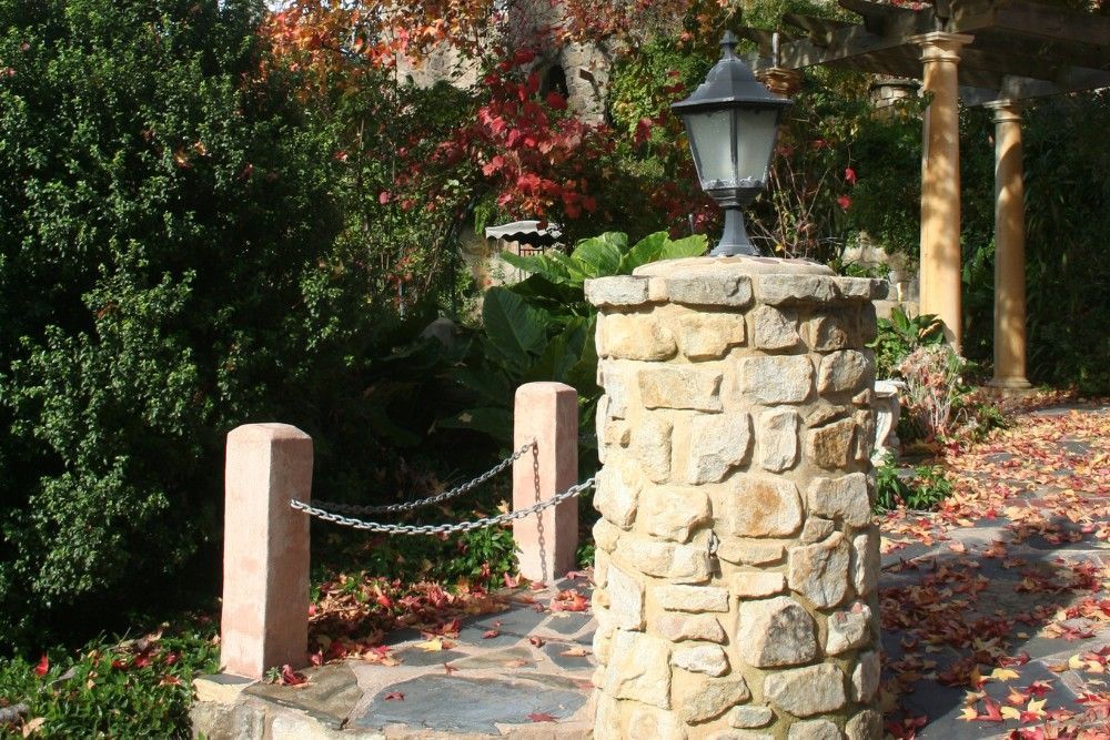Stone pillar with light in St. Louis, MO