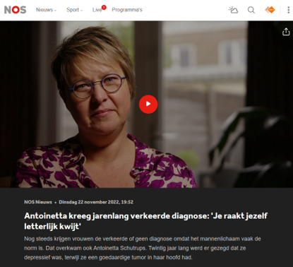 Wendy online. Ik had geen depressie, maar een tumor