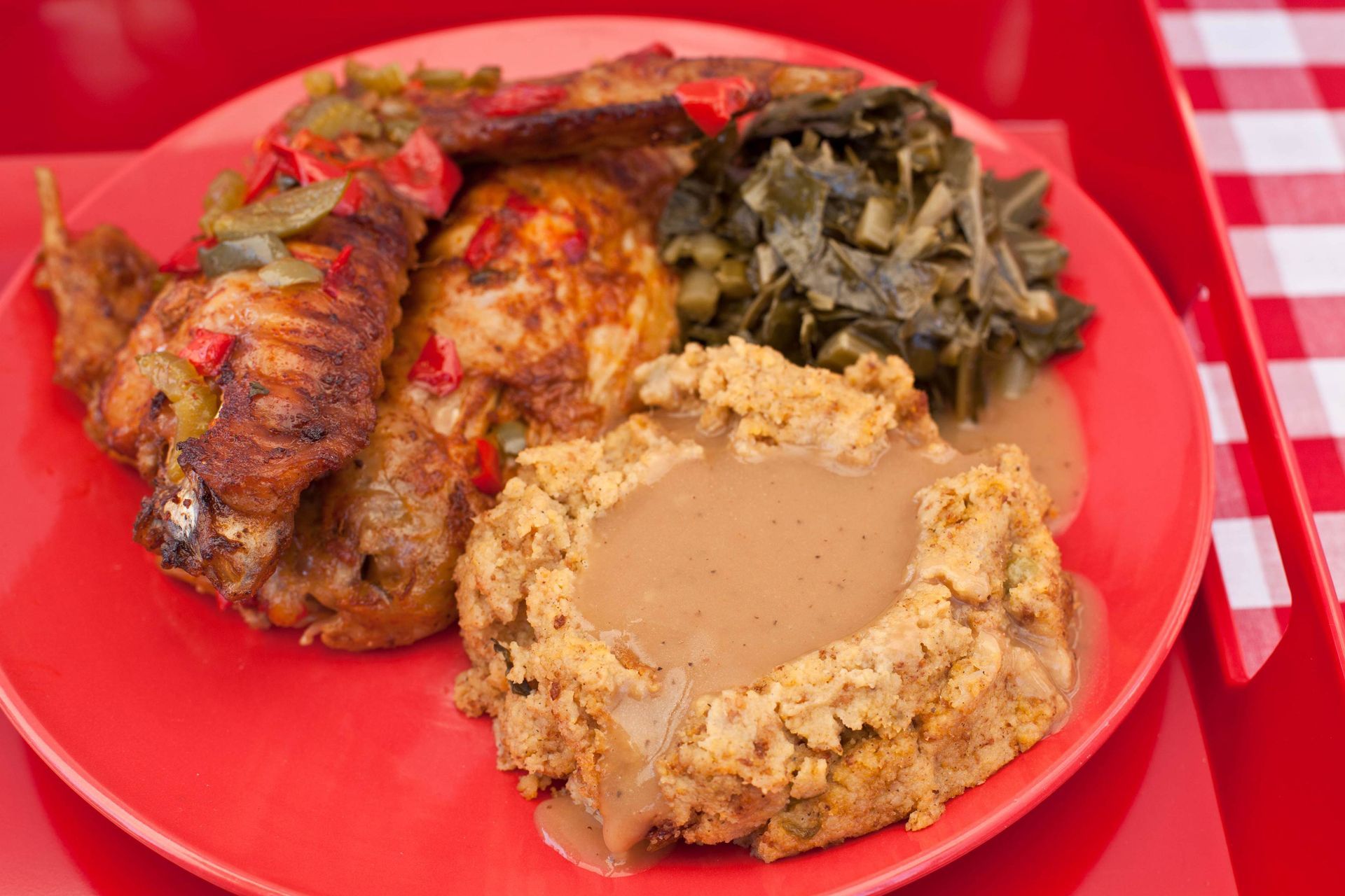 Corn Bread Dressing — Inglewood, CA — Dulan's Soul Food Kitchen Corn Bread Dressing — Inglewood, CA — Dulan's Soul Food Kitchen