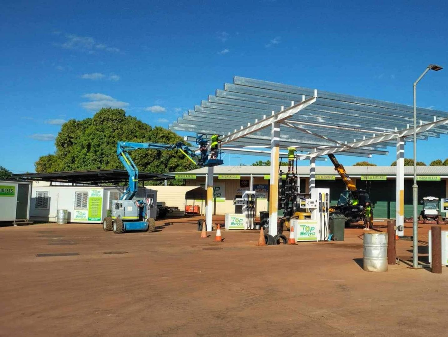 Green Metal Stand With Crossbars — Lincoln Fabrication in Normanton, QLD