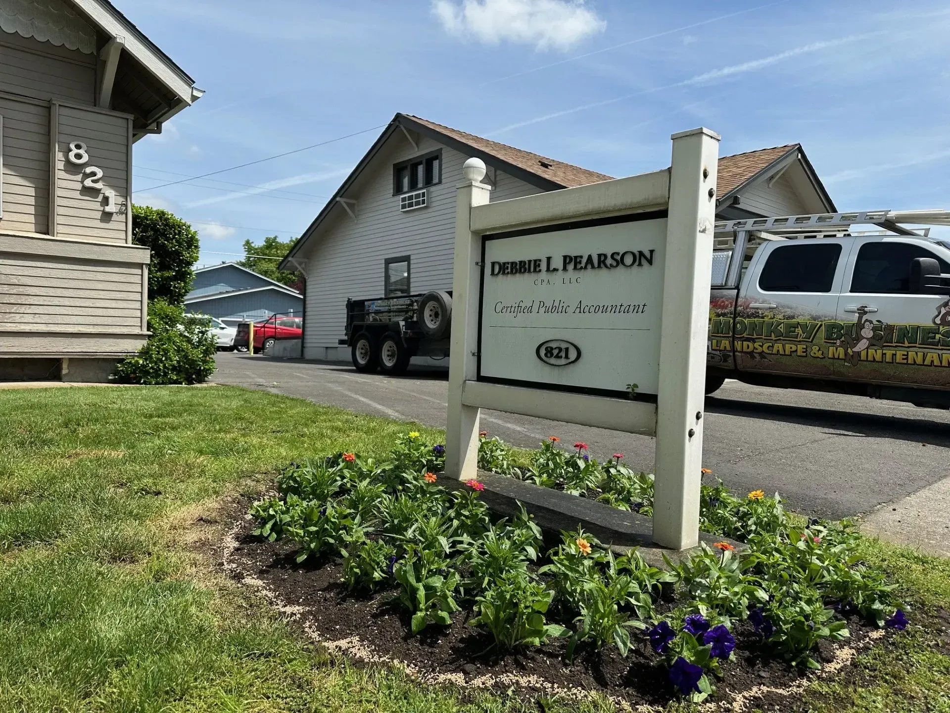 A business sign reading 