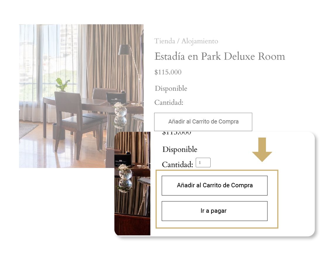 Una imagen de un comedor y una imagen de una habitación en un sitio web.