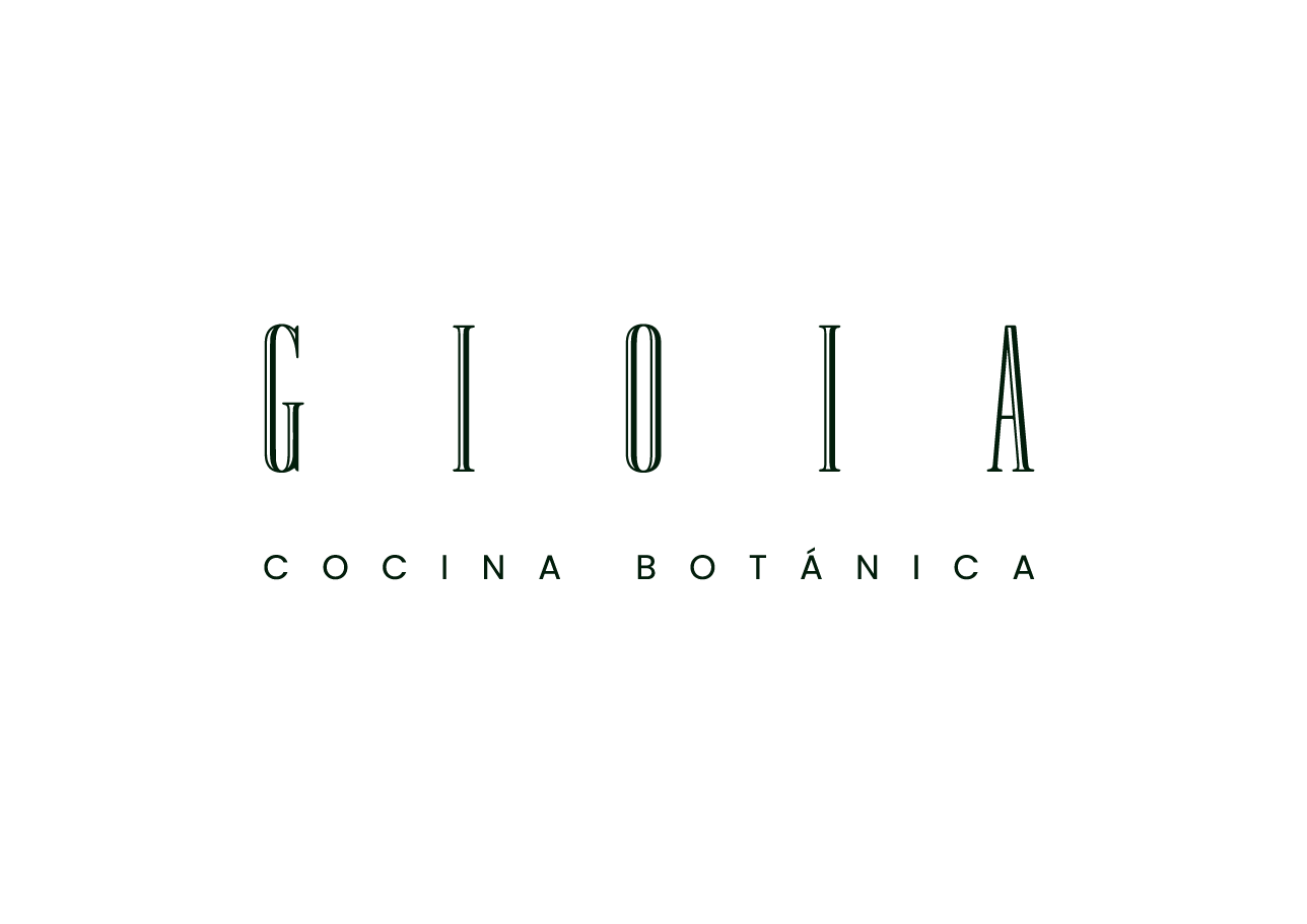 El logo de giotta cocina botánica está sobre un fondo blanco.