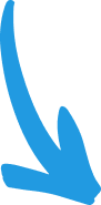Blue arrow pointing down and to the right on a white background
